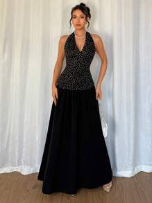 Islaluna Tie Strap Bodycon Dress For Women, Elegant