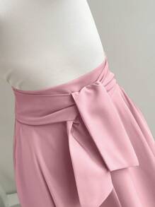 SHEIN Privé 2 件套女士不对称领口上衣和超大 A 字裙 - 粉色 - 查看 3