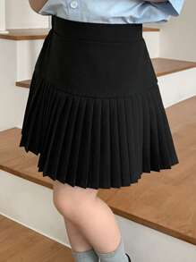 Dazy Kids Young Girl Elastic Waist Pleated Skirt, Spring Summer,Back To School Clothes - Black - View 7