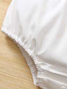 Baby Girls' Vacation Sleeveless Ruffle Open Shoulder Bodysuit - Red - View 4