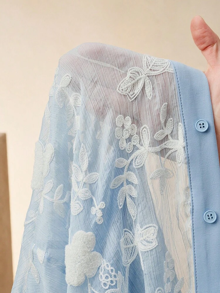 Luxury Design High-End Exquisite French Embroidery Collar Shirt