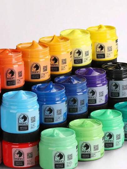 100ml/3.38oz Marie's Acrylic Paint, For DIY Hand Drawn Wall Painting, T-Shirts, Shoes, Jeans, Canvas Bags Art Painting, Art Painting, Wood, Glass, Porcelain, Painting, Drawing, Mixing Color, Non Fading, Art Supplies For Artist, Adults, Beginners, Classroom Student Gifts Ideal, School Supplies, Adults Artists Canvas Crafts Wood Craft Supplies, Perfect For Back-To-School Gift! Halloween/Thanksgiving Day/Christmas Gift!