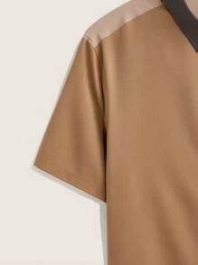 Manfinity VCAY Slim-Fit Short Sleeve Woven Shirt For Plus Size Men