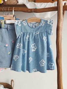 Vintaside Kids 1 件女婴休闲可爱花卉印花连衣裙 - 彩色 - 查看 4