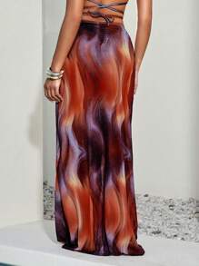 Opulessa Knitted Print Low-Rise Women's Sheer Poolover, Minimalist And Fashionable, Suitable For Summer - Multicolor - View 4