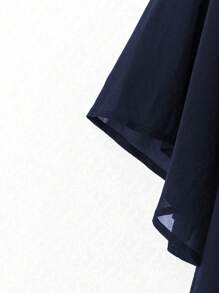 Linhara 2pcs/Set Plus Size Women Chiffon Batwing Sleeve Top - Blue - View 3