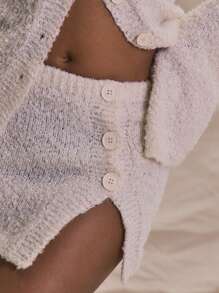 MUSERA Jupe mini ajustée avec fente latérale, style fluffy, pour l'été seulement