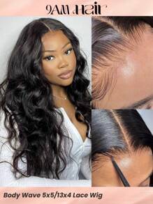 5x5 Glueless Transparent Lace Closure Wig Body Wave 13X4 Nature Color Lace Frontal Wigs 22-28 Inch 150% 180% Pre Plucked Hairline Beginner Friendly Human Hair For Women - SNatural - View 2