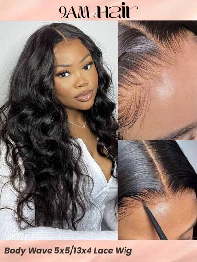 5x5 Glueless Transparent Spetsförslutning Peruk Body Wave 13X4 Naturfärg Spets Frontal Peruk 22-28 Inch 150% 180% Förplockat hårfäste Nybörjarvänligt människohår för kvinnor