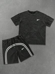 PAVTROS Manfinity Streetrush 2 món/Bộ thời trang đường phố nam, Phong cách thường ngày trẻ trung: Áo thun cổ tròn tay ngắn và quần short túi chức năng có dây rút eo co giãn, Vải da lộn sang trọng, Khẩu hiệu đơn giản "Hãy là chính mình" truyền tải thái độ tích cực, Cá nhân hóa & Tối giản nhưng vẫn thời trang, Thích hợp để phối đồ hàng ngày, Ngoài trời, Trang phục thường ngày, Thể thao, Quà tặng ngày lễ, Áo sơ mi nam dạo phố Unisex Áo sơ mi nam dạo phố Quần áo nam dạo phố Áo sơ mi nam, Hip-Hop đường phố, Quà tặng bạn trai, Nam dạo phố - màu đen - Xem 3