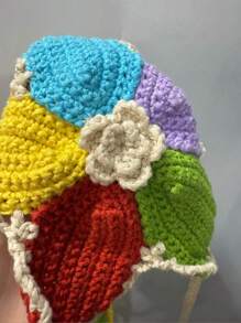 2 件套女士手工钩编花卉拼布泳装沙滩装套装