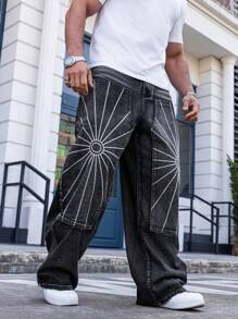 Manfinity LEGND Men's Pocket Detail Minimalist Denim Jeans, Casual For Everyday Wear - Dark Grey - View 3