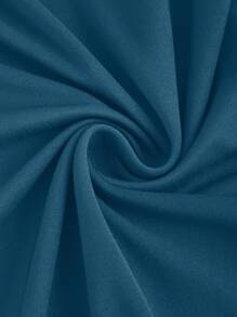 Sweetra 女士方领褶皱无袖连衣裙 酒红色长款女装 - 水鴨藍 - 查看 4