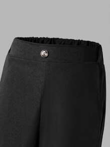 SHEIN مجموعة بدلة شبه الرسمية للفتيان،2 قطعة: معطف بأكمام طويلة مطبوع ذو ياقة + بنطلون، لباس رسمي أنيق مناسب لعيد الحب، حفلة عيد الميلاد، الحفل الرسمي، الزفاف، المعمودية، عيد الميلاد الأول - الأسود - مشاهدة 5