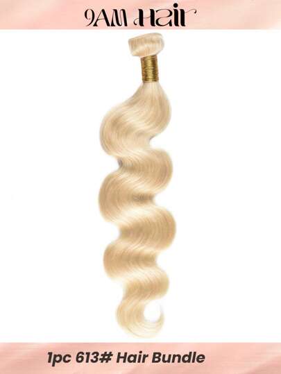 613# Ljusblond färg Body Wave Virgin Människohår Weave Bundles 100% rå obearbetade 613 Platina Blont hår Vågigt inslag Lätt att färga 10 - 30 tum