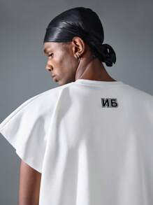 NEON BLANC 男士街头时尚字母印花针织宽松圆领插肩袖休闲 T 恤 - 白色 - 查看 3