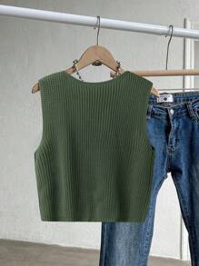 Flirla Cardigan sans manches pour femmes grande taille, minimaliste et , convient pour l'été