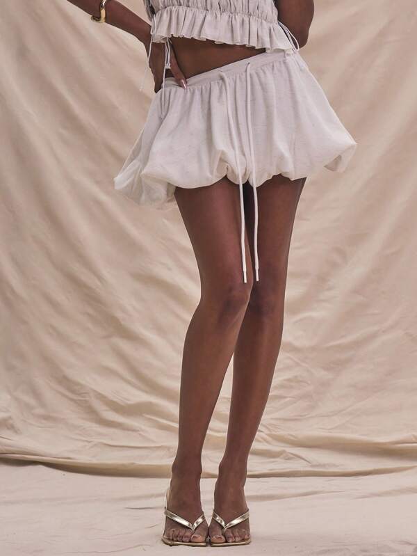 MUSERA Minifalda con cordón estilo pompón para el verano, vacaciones y días festivos