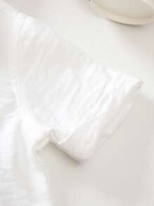 SHEIN 3pcs/Set Baby Boy Casual Tops Clothes Set, Includes Solid Color Button-Up Collar Shirts In Black, White, And Grey, Soft & Comfortable Short Sleeve Top, Suitable For Daily Wear, Travel, Spring Or Summer - White - View 5