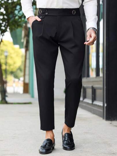 Manfinity Mode Plus Size Men Casual Suit Pants, Minimalist Style Suitable For Summer