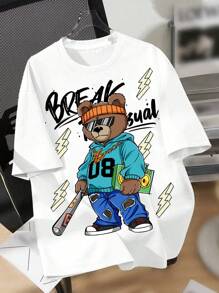 SHEIN 青少年男孩休闲短袖圆领 T 恤，适合夏季