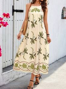 Breezaya 女士细肩带拼布印花休闲迷你连衣裙，随机印花 - 彩色 - 查看 3