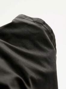 Coolane 女士纯色 V 领简约 A 字裙，休闲日常穿着 - 黑色 - 查看 6