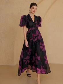 Aveloria Rosie 法式复古浪漫摩登女孩欧根纱印花情人节长袖女装优雅时尚风格全身印花夏季春秋季