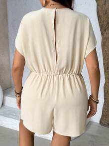 Breezaya Mono de talla grande para mujer con estampado retro de encaje y cuello en V sin mangas, cintura ceñida, hecho de tela tejida, suelto y casual, versátil y cómodo para vacaciones