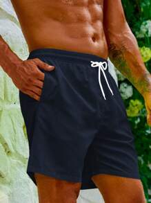 Manfinity Swimmode 男士休闲沙滩短裤（抽象印花），简约时尚，适合夏季