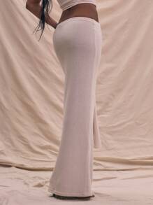 MUSERA Saia maxi de malha ajustada para o verão, férias, estilo boho, fofa e elegante, perfeita para festas e eventos. - Creme - Ver 4