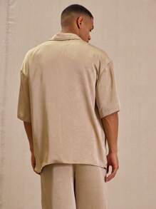 Musero Boxy Short Sleeve Crew Neck Graphic Print Tshirt Top Spring Summer Essentials Streetwear - Coffee Brown - View 3