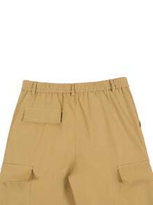 Manfinity Homme Manfinity Mode 男士多口袋工装裤，品牌时尚百搭休闲裤，工装裤 - 卡其色 - 查看 7