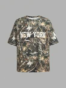 Ensemble 2 pièces pour préadolescentes : T-shirt oversize à imprimé camouflage et lettres + jupe mini plissée noire, retour à l'école, style Y2K, streetwear, chic et doux, style campus américain - Multicolore - Voir 9