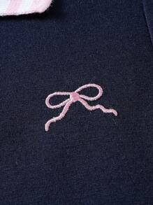 Souflis Souflis Baby Girls' Casual Bow Embroidery Polo Collar Dress, Summer