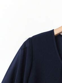 Linhara 2pcs/Set Plus Size Women Chiffon Batwing Sleeve Top - Blue - View 5