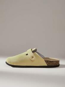 Solecia 女士时尚厚底拖鞋，圆头带扣设计，与鞋子搭配