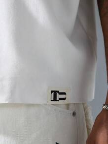 NEON BLANC 男士街头时尚字母印花针织宽松圆领插肩袖休闲 T 恤 - 白色 - 查看 5