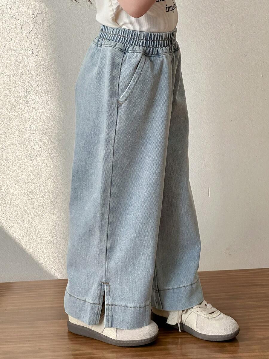 Dazy Kids Young Girls Denim Jeans - Light Wash - View 1