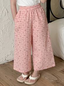 DAZY Pantalones de estar por casa cómodos con estampado todo sobre todo para niña, ropa de dormir para primavera y verano