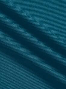 SHEIN Clasi Women's Solid Color Deep V Neck Ruffle Sleeveless Wide Leg Jumpsuit - Blue - View 3