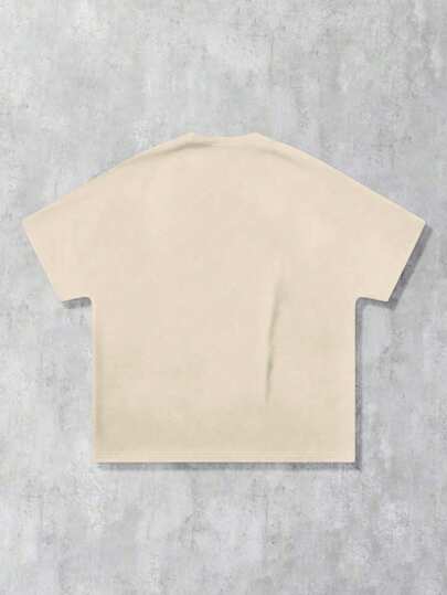 Street Life Men's Vintage Angel Letter Print Short Sleeve Casual T-Shirt