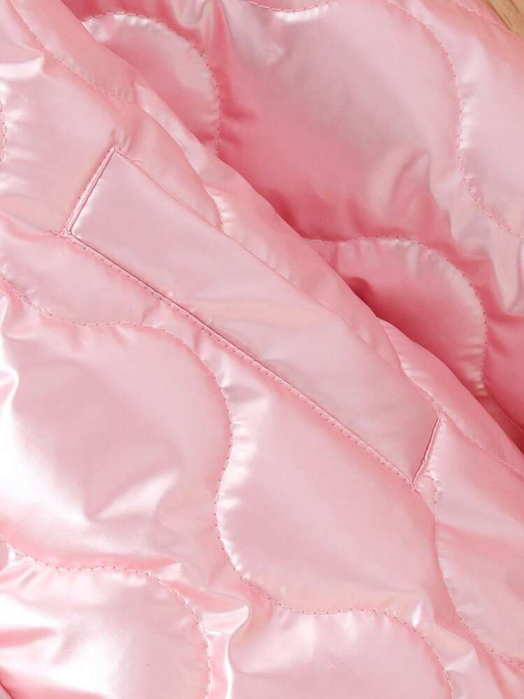 Abrigo acolchado y con capucha, cálido, para niñas preadolescentes - Rosa - Añade 4