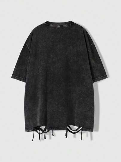 Street Life Camiseta de manga corta casual con estampado de retrato de hombre y copos de nieve, adecuada para primavera y verano