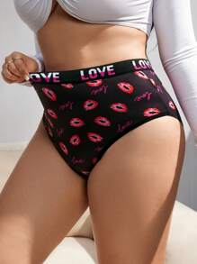 SHEIN 1pc Women Plus Size Simple Comfortable Casual Panties - Multicolor - View 1