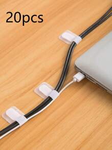 SHEIN Paquete de 10 piezas/20 piezas/30 piezas Organizador de cables, sujetacables portátil, organizador de cables con cierre de gancho y bucle para el hogar y la oficina