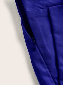 SHEIN LUNE 女士纯色褶皱短裤，日常休闲装