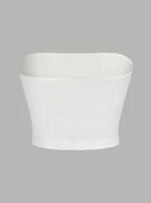 SHEIN EZwear 3pcs/Set Women's Blue And White Strapless Slim Fit Casual Tops, Summer - Multicolor - View 4