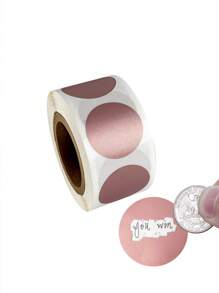 300pcs/Roll 1 Inch Scratch Off Stickers – DIY Scratch Off Labels Sticker For Party Activity Favors Stationery Sticker,Code Promo, Creative Wedding Games,Party Favor,Jackpot Reward,Clip Art, Diary, Notebook,Round Circle (Silver/Gold/Rose Gold) - Multicolor - View 7