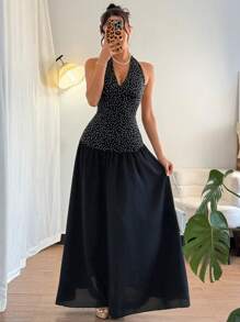 Islaluna Tie Strap Bodycon Dress For Women, Elegant